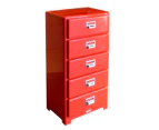 Dulton 5-Drawer Chest - Red
