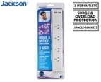 Jackson 4-Outlet Surge Protected Powerboard W/ 2 x USB Ports 2