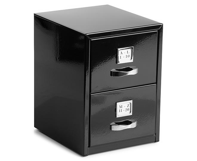 Mini Business Card 15cm Filing Cabinet Black