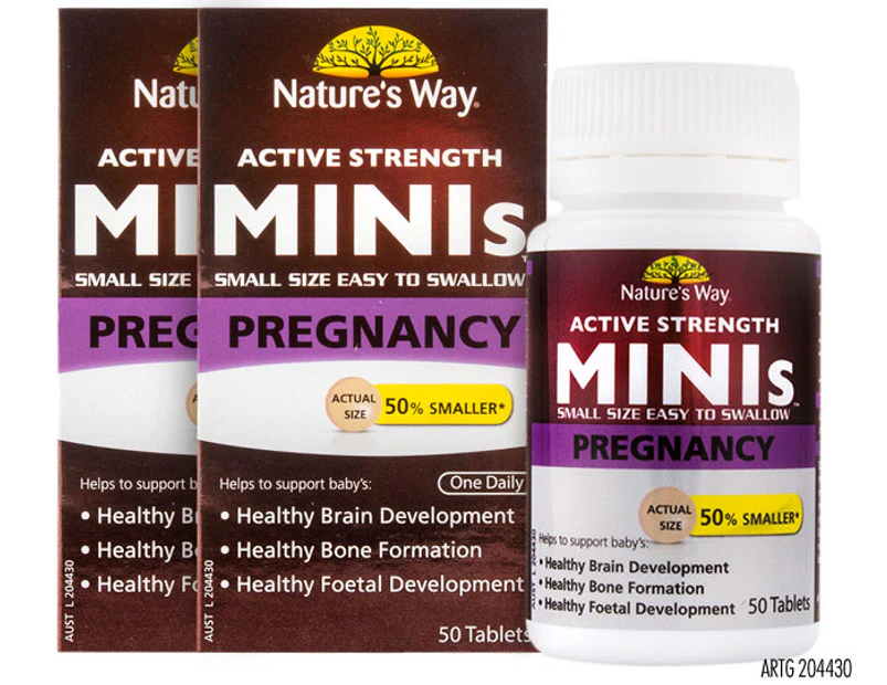 2 x Nature's Way Active Strength Minis Pregnancy 50 Tabs