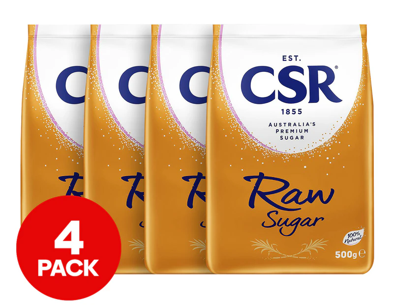 4 x CSR Raw Sugar 500g