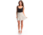 Line & Dot Women's Tweed Mini Skirt - White/Black