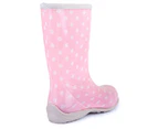Gummie Women's Pink Posie Gumboots - Polka Dot 