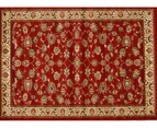Traditional Floral Border 330 x 240cm Rug - Red/Ivory