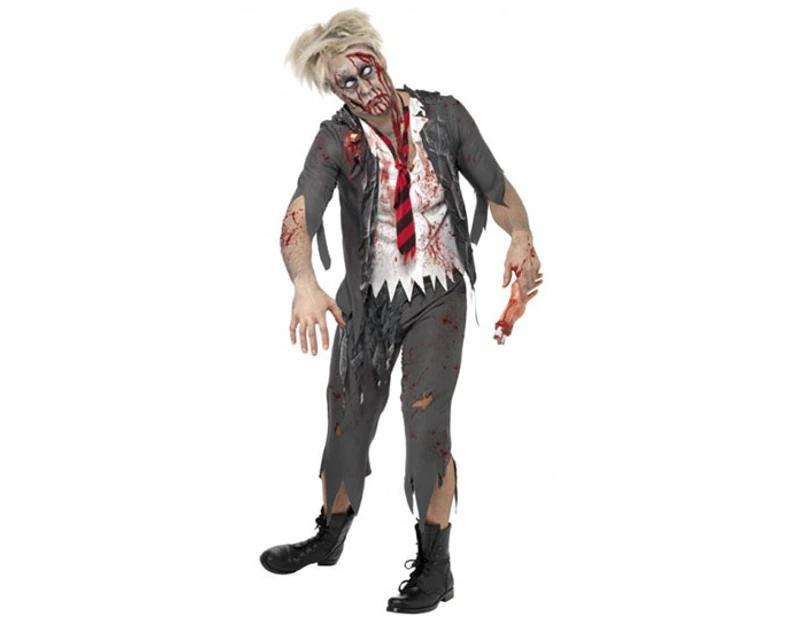 Men's Zombie Schoolboy Costume - Grey
