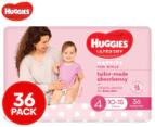 Huggies Ultra Dry Toddler Nappies Girls 10-15kg 36pk