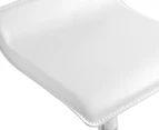 Slimline 87cm Adjustable Bar Stool 2-Piece - White