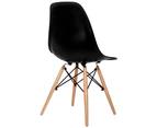 Eames Replica DSW Dowel Leg Chairs 4-Piece - Black