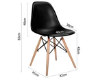 Eames Replica DSW Dowel Leg Chairs 4-Piece - Black