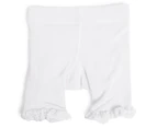 Red Robin Baby Frilly JoJo Leggings - White