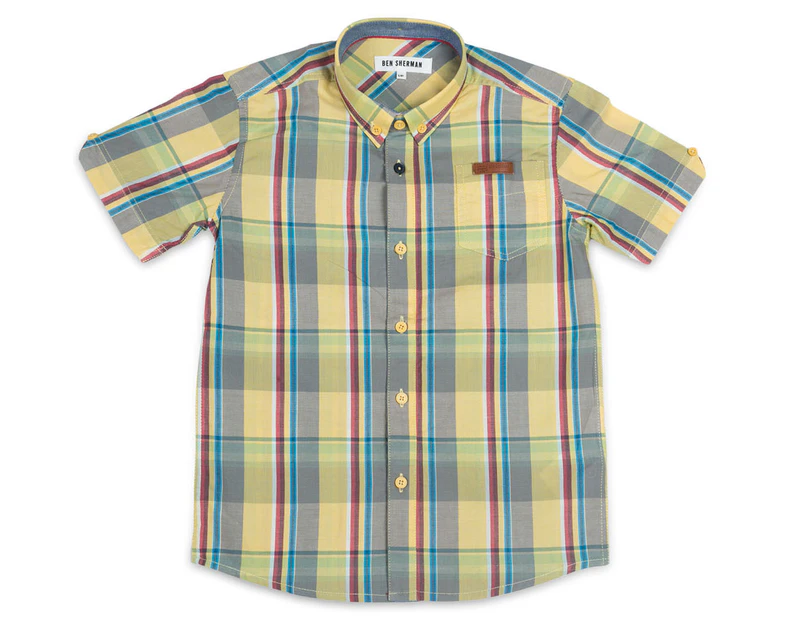 Preview image Ben Sherman Baby’s S/Sleeve Woven Shirt - Sunset Gold