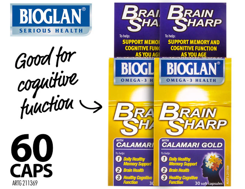 2 x Bioglan Brain Sharp Calamari Gold 30 Caps