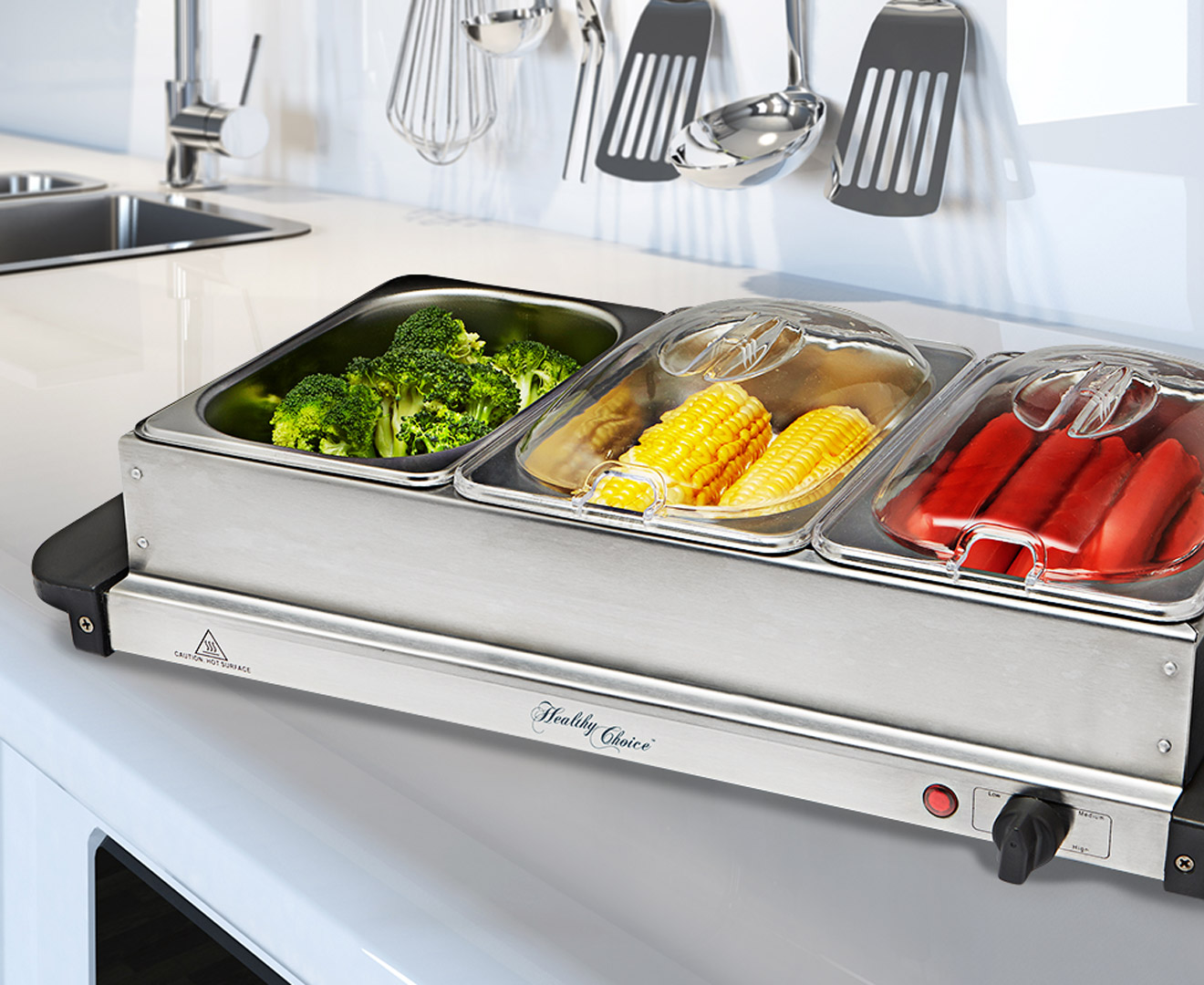 Three Tray Electric Food Warmer | Catch.com.au