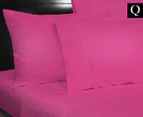 Microfibre Plain Dyed Queen Sheet Set - Hot Pink