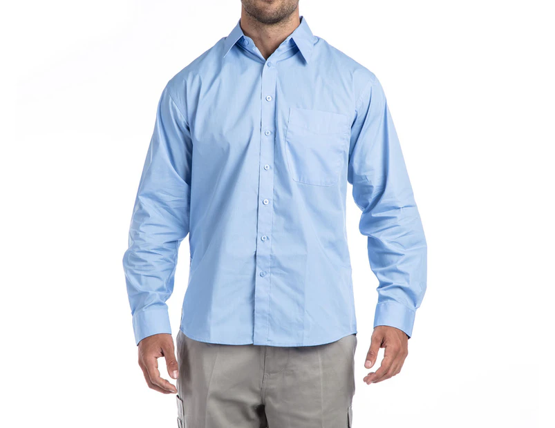 Bisley Men's Work/Business Shirt - Blue