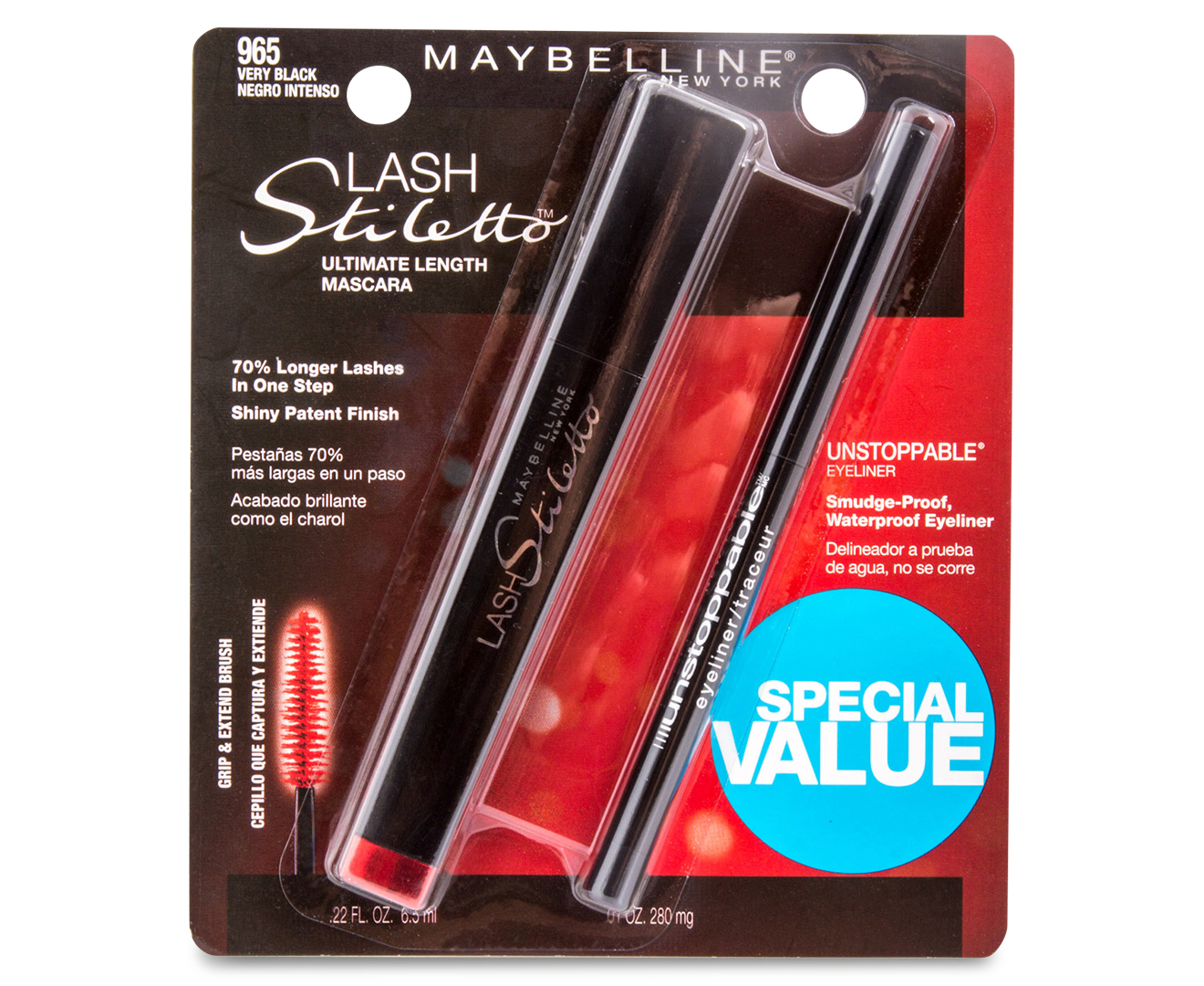 Maybelline Lash Stiletto Mascara And Unstoppable Eyeliner Very Black Au 5311