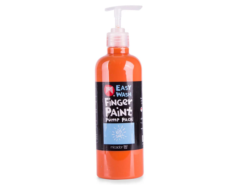 Micador Easy Wash Finger Paint Pump Pack 500mL - Orange