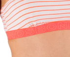 Bonds Women's Boob Tube - Cream/Neon Stripe