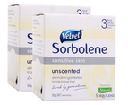 2 x Velvet Sorbolene Unscented Soap 300g 3pk 