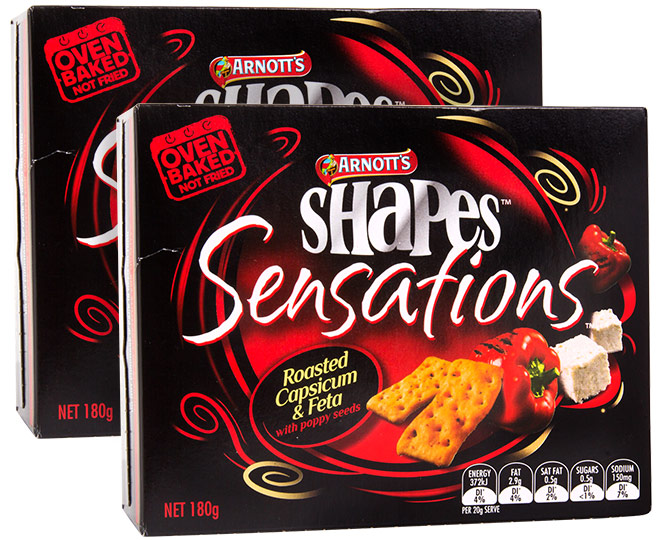 Buy Arnotts Shapes Sensations Crackers Multipack Variety 375g online at