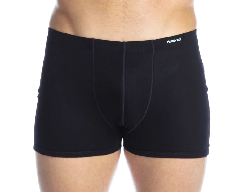 Preview image Holeproof Men's Ribbed Cotton Trunk - Black