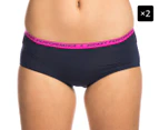 2 x Jockey Women's Performance Stayfit Boyleg - Navy