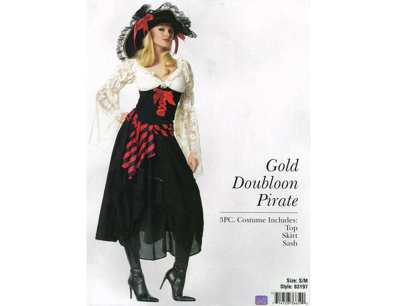Women’s Gold Doubloon Pirate Size S/M Costume 