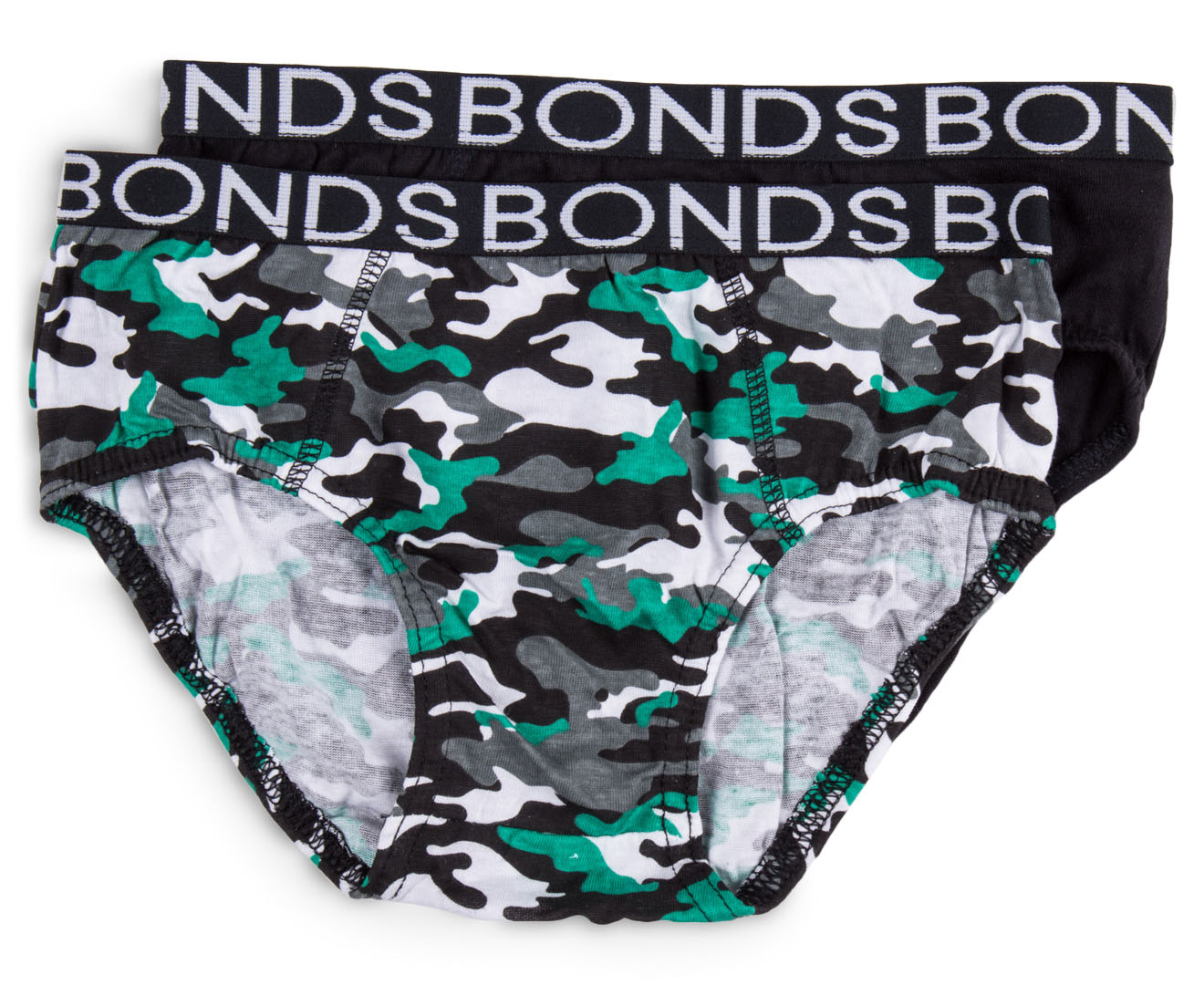 Bonds Boys' Guyfront Trunks 2-Pack - Black/Grey