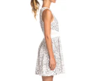 Summer Women's Pattern Dress - White 