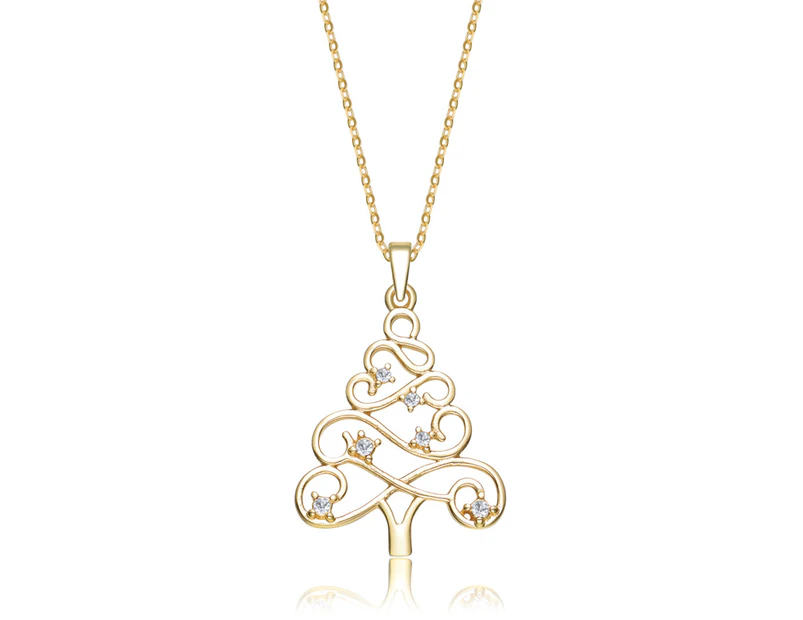 Mestige Crystal Spruce Necklace - Gold