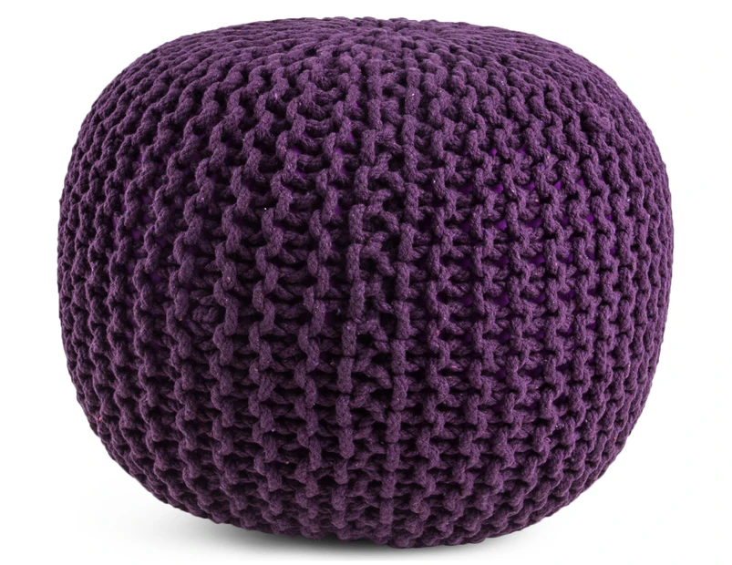Knitted 50x40cm Gumball Pouffe - Purple