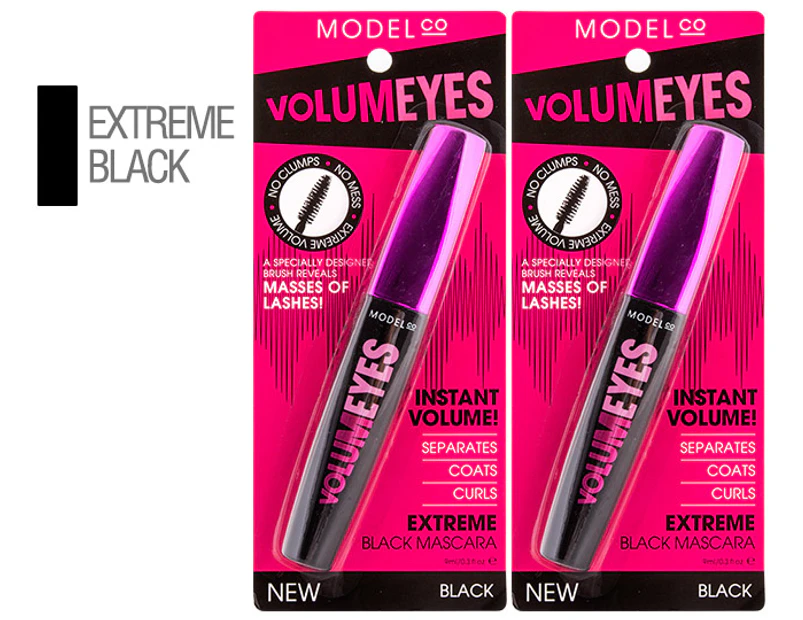 Preview image 2 x ModelCo Volumeyes Mascara - Extreme Black
