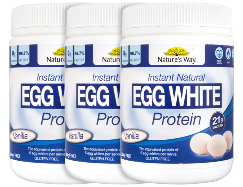 3 x Nature's Way Instant Egg White Protein Vanilla 300g