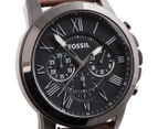 Fossil Men's Grant Chronograph Leather Watch - Black