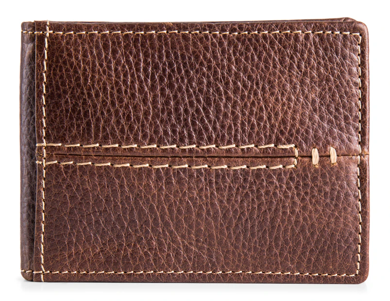 Relic Channel Flip BiFold Leather Wallet - Brown