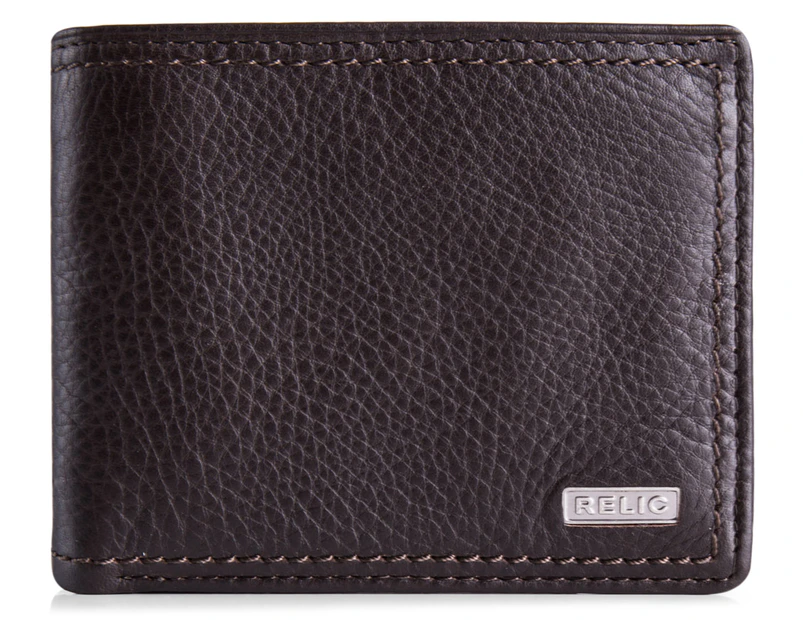 Relic Mark Traveler Leather Wallet - Brown