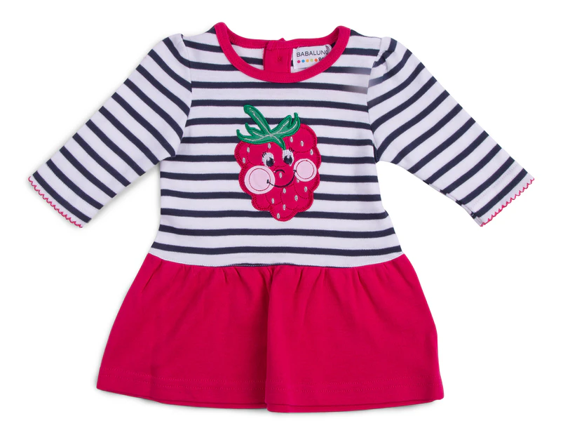 Babaluno Baby Girls' Cotton Fruit Dress - Red