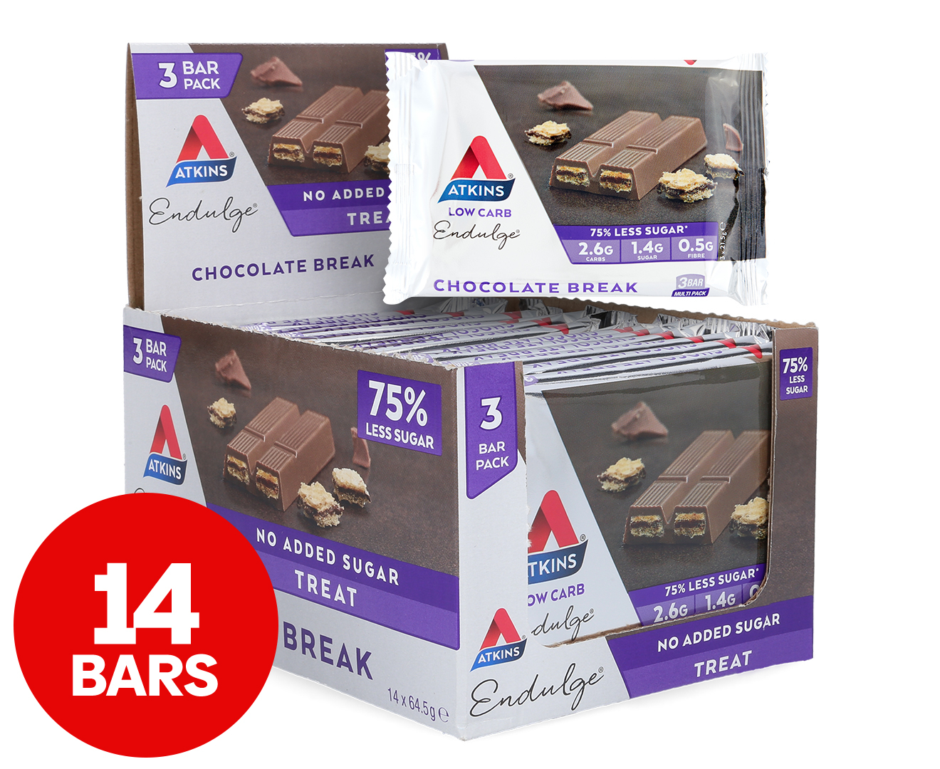 14 x Atkins Endulge Chocolate Break Bars | GroceryRun.com.au