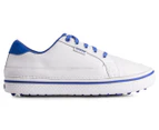 Crocs Men’s Bradyn Spikeless Golf Shoes - White / Sea Blue