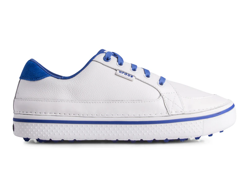 Crocs Men’s Bradyn Spikeless Golf Shoes - White / Sea Blue