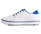 Crocs Men’s Bradyn Spikeless Golf Shoes - White / Sea Blue