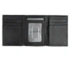 Calvin Klein Leather Trifold & Key Fob Set - Black 