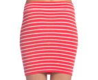 Betty Basics Women's Kylie Mini Skirt - Coral/White