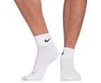 Nike Men's Performance Cotton Quarter Socks 3-Pack - White