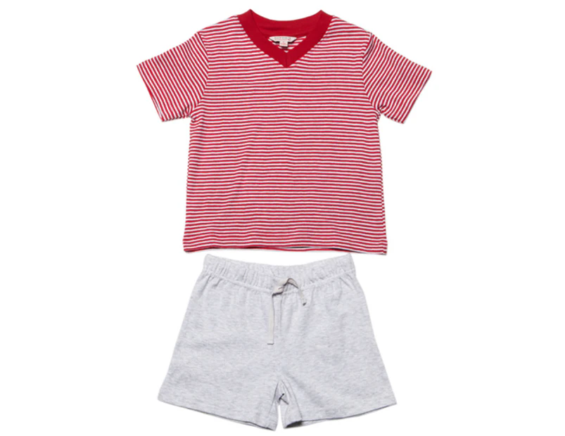 Fox & Finch Boys’ Stripe Shirt 2Pc Set Size 2 - Cherry Stripe