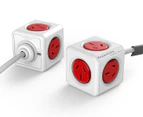 Allocacoc 5-Outlet 1.5m Original Extended PowerCube - Red