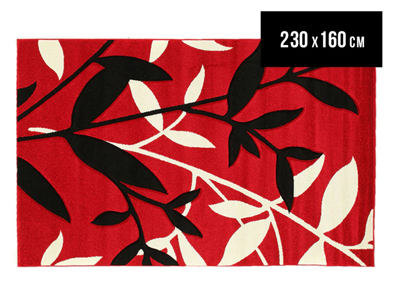 Iconic Modern 230 x 160cm Rug - Red / Cream / Black