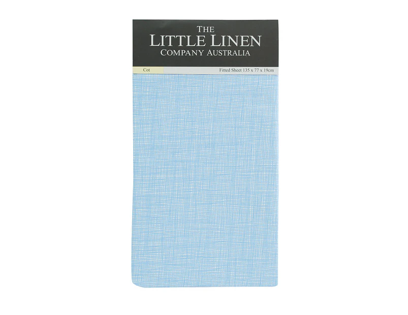 TLLC Wiggle Check Cot Fitted Sheet - Blue