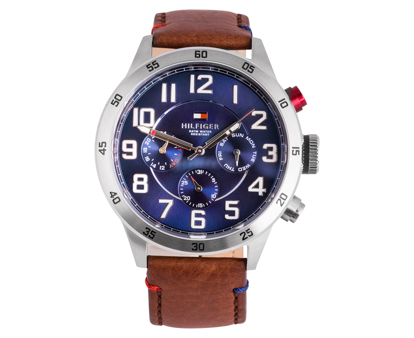 Tommy Hilfiger Men's Trent S/Steel Watch - Navy / Brown