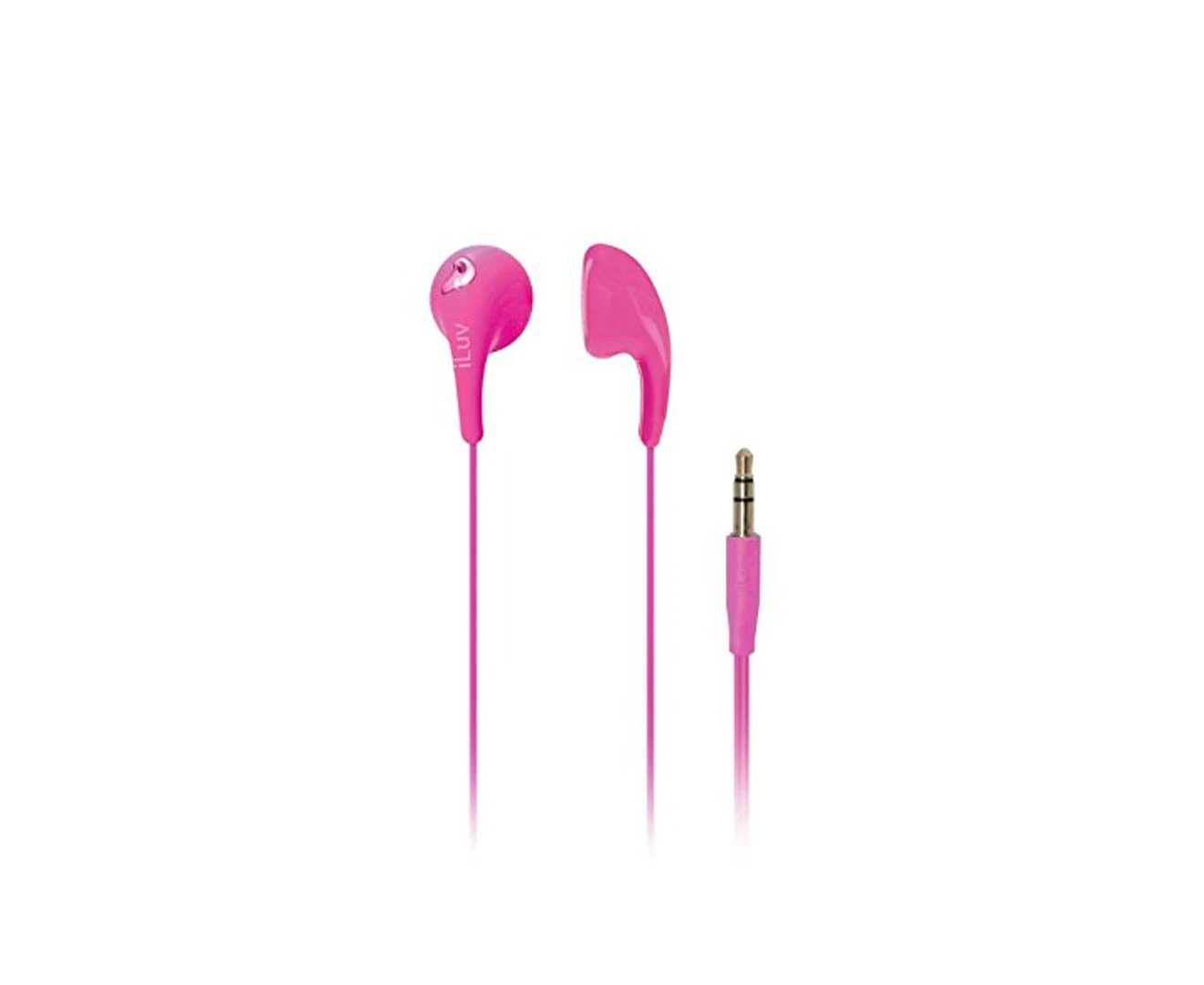 iLuv Pink Bubble Gum 2 Earphones/Headphones In-Ear for iPhone/Android/MP3/iPod